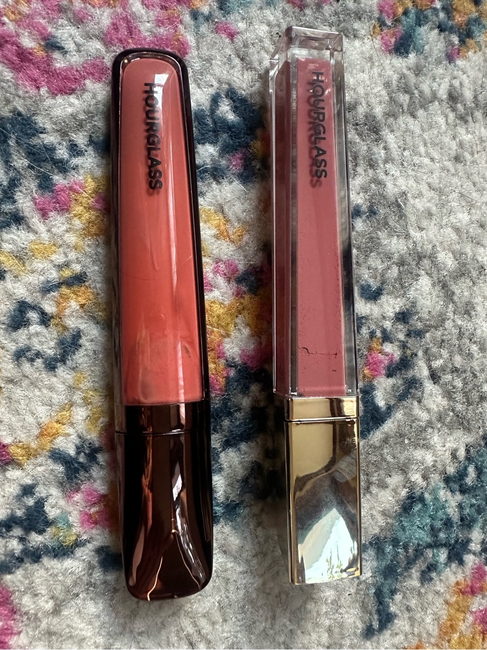 Hourglass Lip Gloss Duo in Peachy Coral & Muted Rose